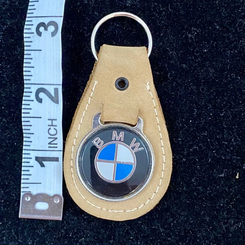 Vintage BMW Leather Key Chain Fob Karl Knauz Motors Lake Bluff IL Dealership